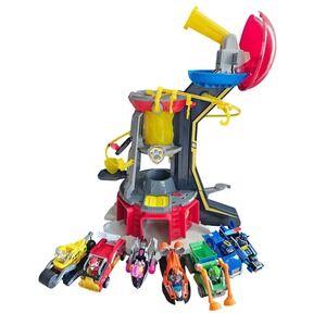Paw Patrol Mighty Pups Super Paws Lookout Tower Playset with 7 Cars and Figures